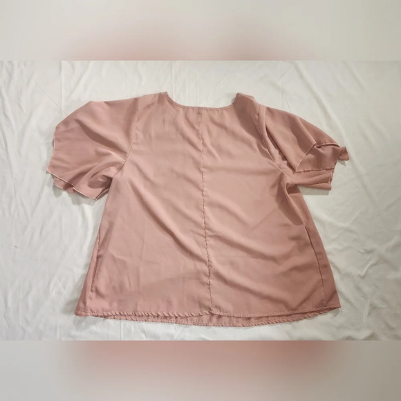 Shein Curve Blush Pink V Neck Casual Blouse 2XL - Picture 7 of 8